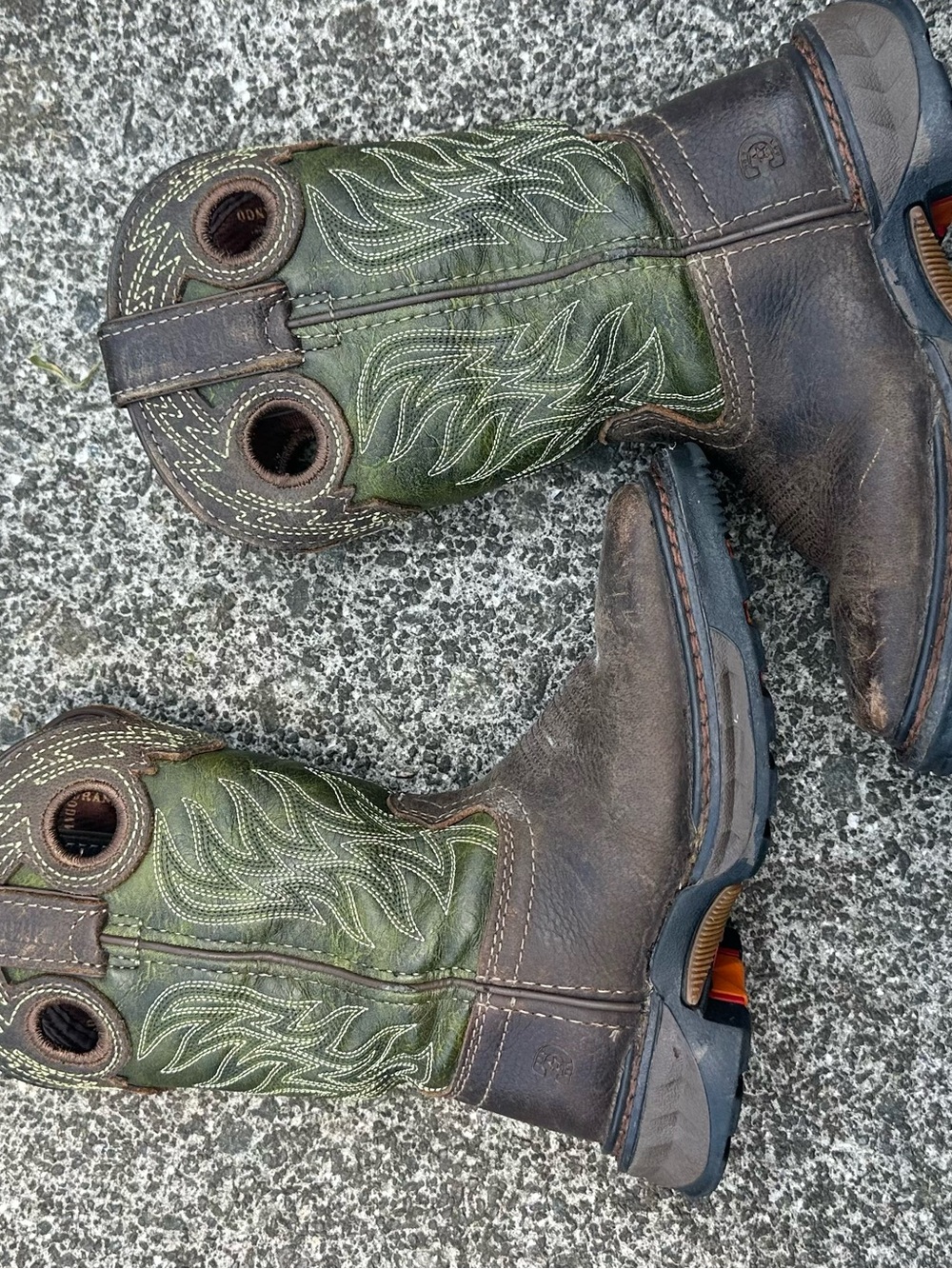 Kid’s Forest Green Lil' Durango Maverick xp Brown Western Cowboy Boot